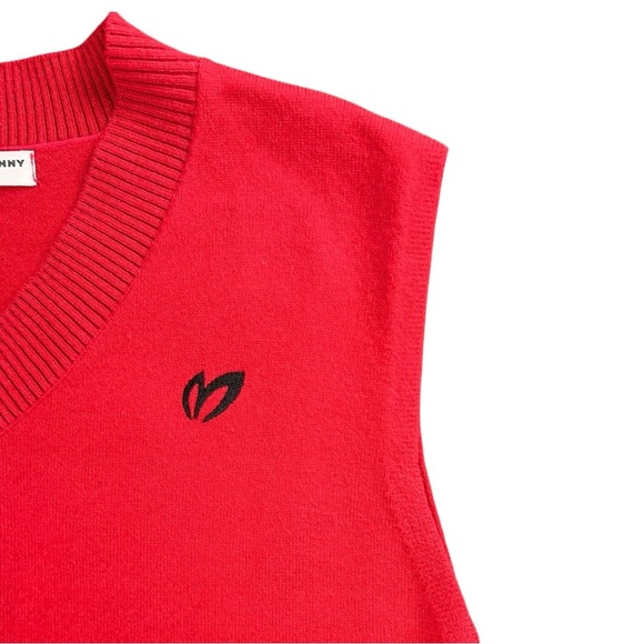 Master Bunny Women’s Knit Sweater Vest Golf Wear V-Neck W/Logo Embroidery  Large - Picture 3 of 7